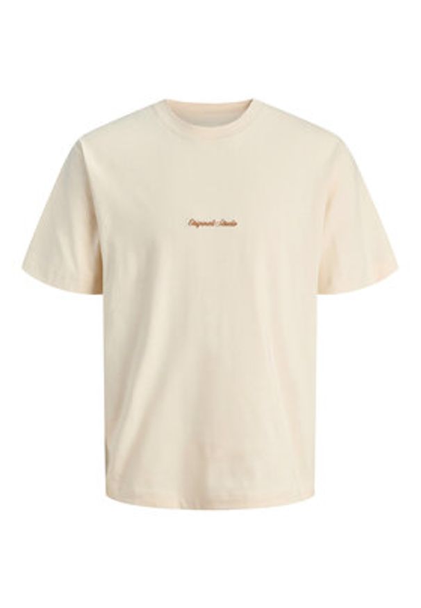 Jack & Jones T-Shirt Norrebro 12282892 Écru Relaxed Fit. Kolor: kremowy. Materiał: bawełna