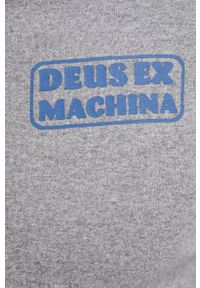 Deus Ex Machina bluza bawełniana męska kolor szary z kapturem melanżowa. Okazja: na co dzień. Typ kołnierza: kaptur. Kolor: szary. Materiał: bawełna. Wzór: melanż. Styl: casual
