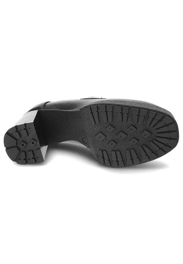 Czarne Półbuty Armodo Eleganckie Obuwie Damskie Na Obcasie. Kolor: czarny. Materiał: skóra. Obcas: na obcasie. Styl: elegancki. Wysokość obcasa: średni