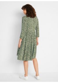 Sukienka koszulowa LENZING™ ECOVERO™ bonprix beżowo-szaro-ciemny khaki w cętki leoparda. Kolor: szary. Materiał: wiskoza. Wzór: nadruk. Typ sukienki: koszulowe #3