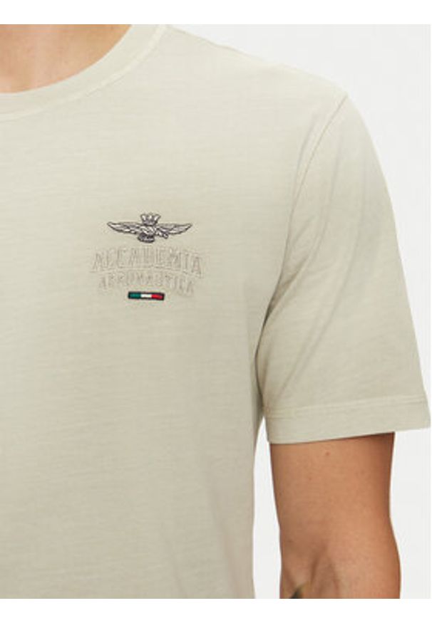 Aeronautica Militare T-Shirt 242TS2302J652 Beżowy Regular Fit. Kolor: beżowy. Materiał: bawełna
