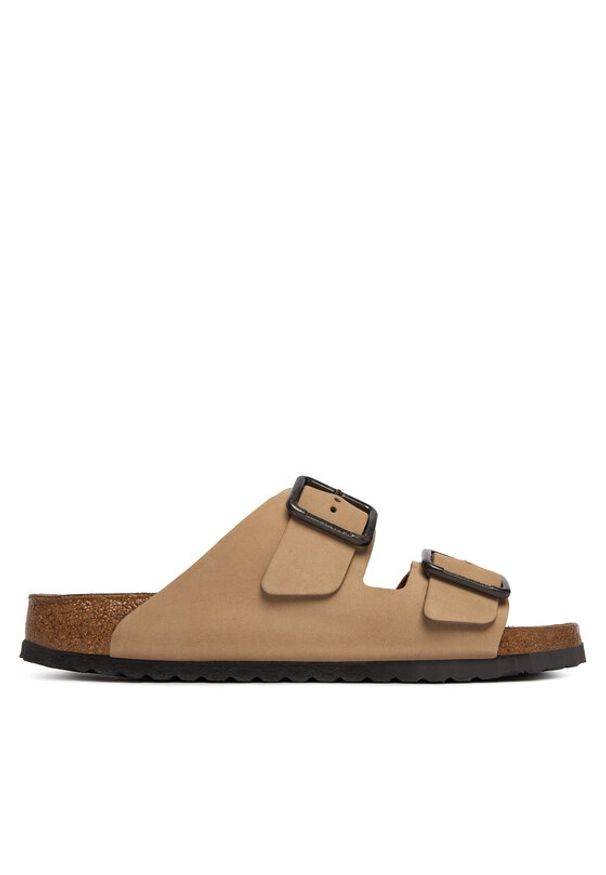 Birkenstock Klapki Arizona Wire Buckle 1031627 Beżowy. Kolor: beżowy. Materiał: skóra, nubuk