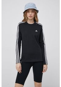 Adidas - adidas longsleeve bawełniany HF7261 kolor czarny. Okazja: na co dzień. Kolor: czarny. Materiał: bawełna. Długość rękawa: długi rękaw. Styl: casual #3