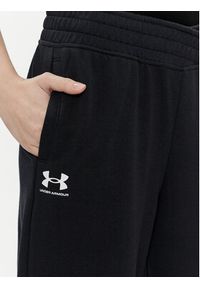 Under Armour Spodnie dresowe Ua Rival Terry Crop Wide Leg 1382737-001 Czarny Loose Fit. Kolor: czarny. Materiał: bawełna