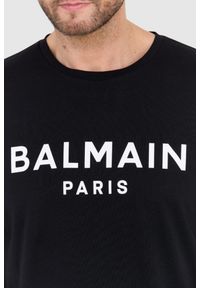 Balmain - BALMAIN Czarny t-shirt męski z logo. Kolor: czarny #3