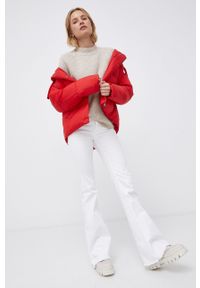 only - Only Sweter damski kolor beżowy z półgolfem. Kolor: beżowy. Materiał: dzianina. Długość rękawa: raglanowy rękaw #5