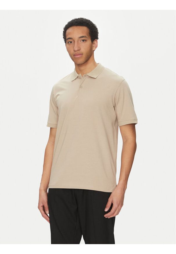 Jack & Jones - Jack&Jones Polo Jaxon 12268227 Beżowy Regular Fit. Typ kołnierza: polo. Kolor: beżowy. Materiał: bawełna