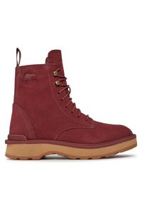 sorel - Sorel Botki Hi-Line™ Lace NL4879-681 Czerwony. Kolor: czerwony. Materiał: skóra, zamsz