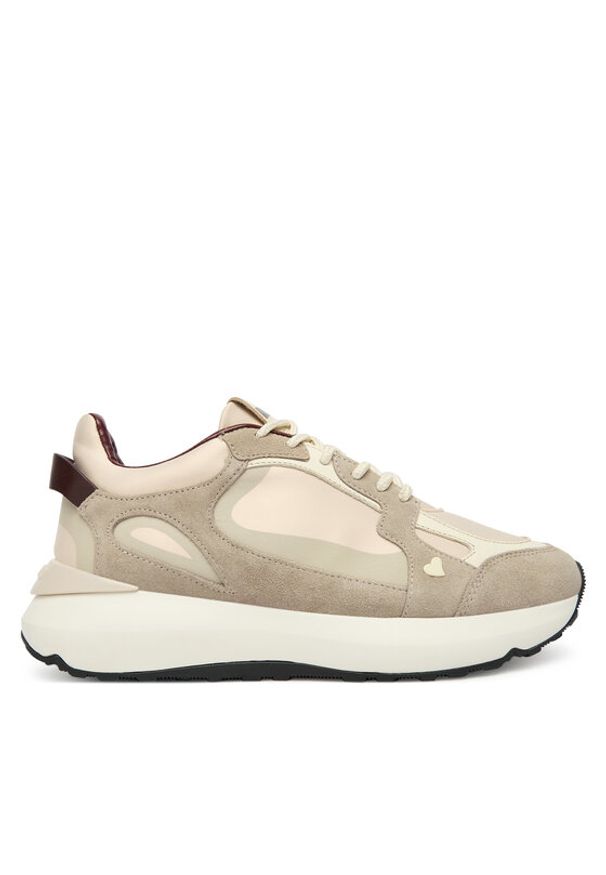Love Moschino - LOVE MOSCHINO Sneakersy JA15415G0NINE10A Beżowy. Kolor: beżowy. Materiał: skóra, zamsz