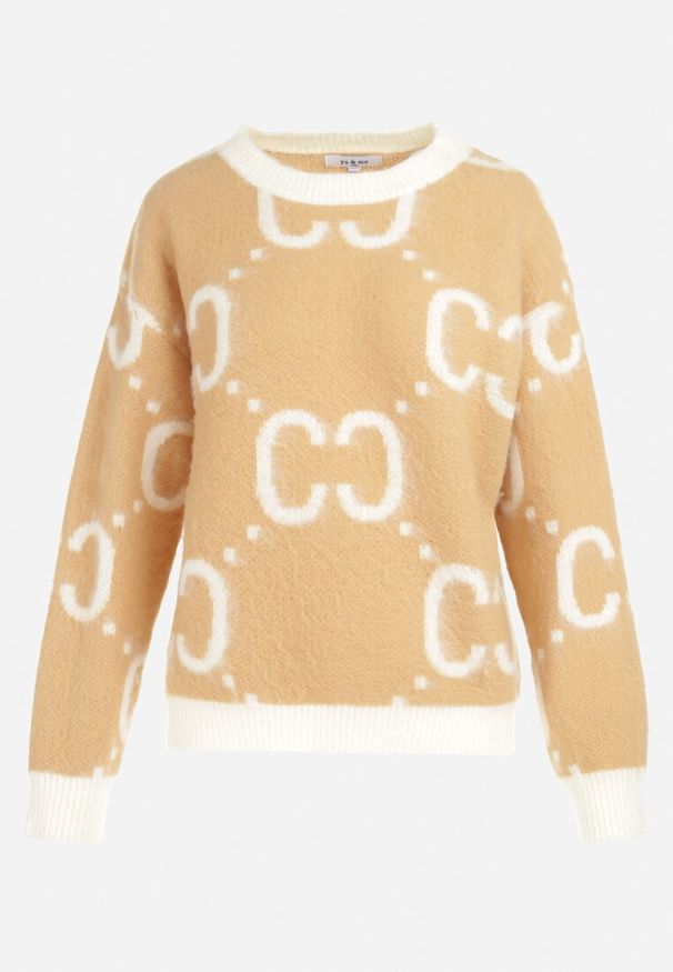 Born2be - Beżowy Sweter Oversize Phisnun. Kolor: beżowy. Materiał: dzianina, sztruks, jeans. Długość rękawa: długi rękaw. Długość: długie. Sezon: zima, jesień. Styl: vintage, klasyczny