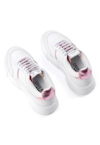 PREMIUM BASICS - Sneakersy Pink Mirror. Kolor: biały. Wzór: aplikacja #5