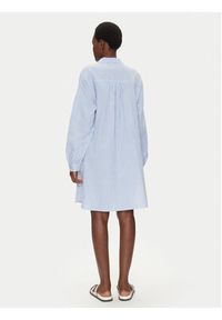Iconique Sukienka koszulowa IC25-066 Błękitny Relaxed Fit. Kolor: niebieski. Materiał: bawełna. Typ sukienki: koszulowe #2