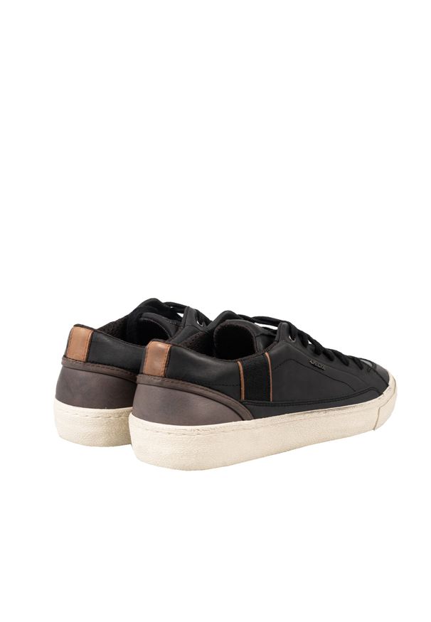 Geox Sneakersy "Warley" | U946HF 00043 | Mężczyzna | Czarny, Brązowy. Kolor: czarny, brązowy, wielokolorowy. Materiał: skóra. Wzór: aplikacja