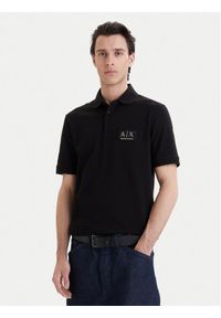 Armani Exchange Polo XM002231 AF10366 UC001 Czarny Regular Fit. Typ kołnierza: polo. Kolor: czarny. Materiał: bawełna #1