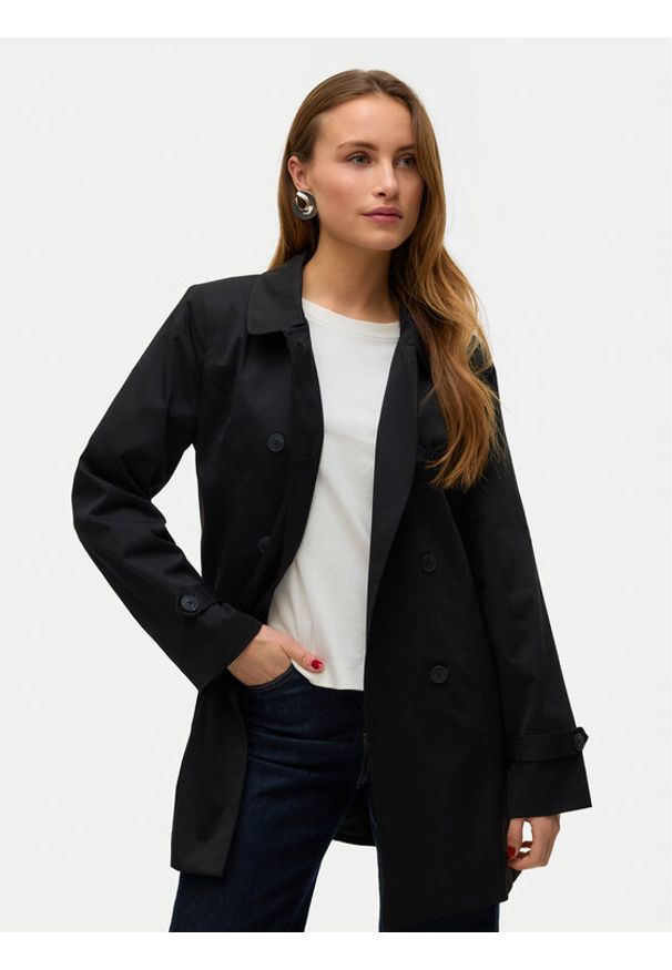 Vero Moda Trencz Chelsea 10329343 Czarny Regular Fit. Kolor: czarny. Materiał: syntetyk