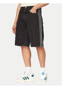 Adidas - adidas Szorty jeansowe adicolor Firebird KD1498 Czarny Loose Fit. Kolor: czarny. Materiał: bawełna #1