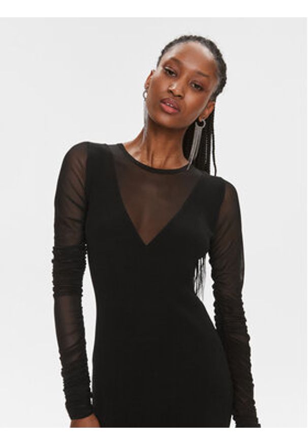 Pinko Sukienka dzianinowa Bergamotto 103019 A1KX Czarny Slim Fit. Kolor: czarny. Materiał: syntetyk, wiskoza