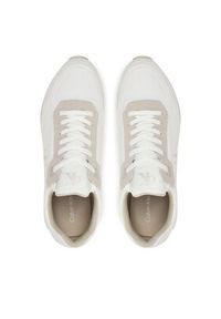 Calvin Klein Jeans Sneakersy Runner Sock Laceup Mg Canvas YM0YM01217 Biały. Kolor: biały. Materiał: materiał #3
