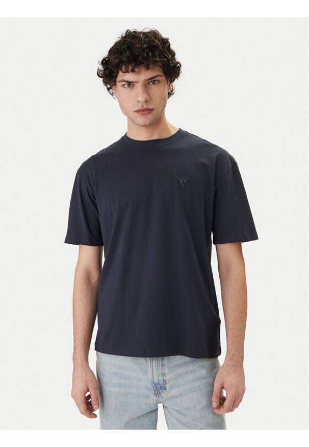 Guess T-Shirt F6GI11 K8HM4 Granatowy Regular Fit. Kolor: niebieski. Materiał: bawełna