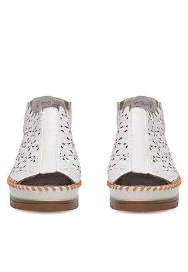 Rieker Sandały 60355-80 Biały. Kolor: biały. Materiał: skóra, syntetyk