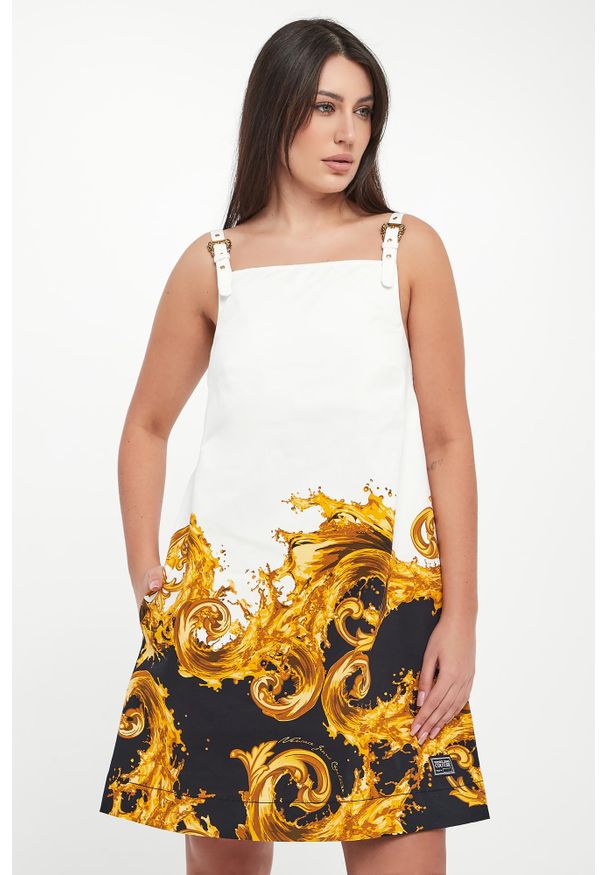Versace Jeans Couture - Sukienka jeansowa z nadrukiem VERSACE JEANS COUTURE. Wzór: nadruk