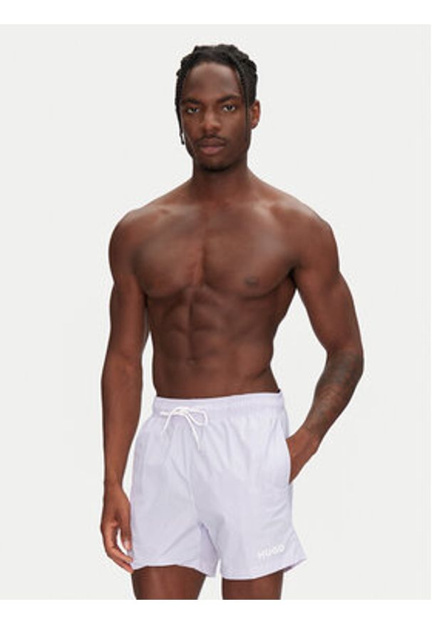 Hugo - HUGO Szorty kąpielowe Haiti 50469312 Fioletowy Regular Fit. Kolor: fioletowy. Materiał: syntetyk