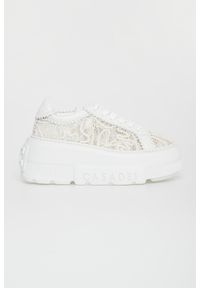 Casadei - Sneakersy damskie z koronką CASADEI. Materiał: koronka. Wzór: koronka #3