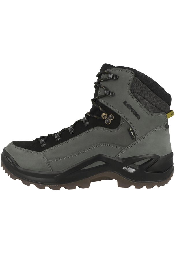 Buty trekkingowe męskie Lowa Renegade Mid Gtx. Wysokość cholewki: za kostkę. Kolor: szary. Materiał: skóra. Szerokość cholewki: normalna. Sport: turystyka piesza