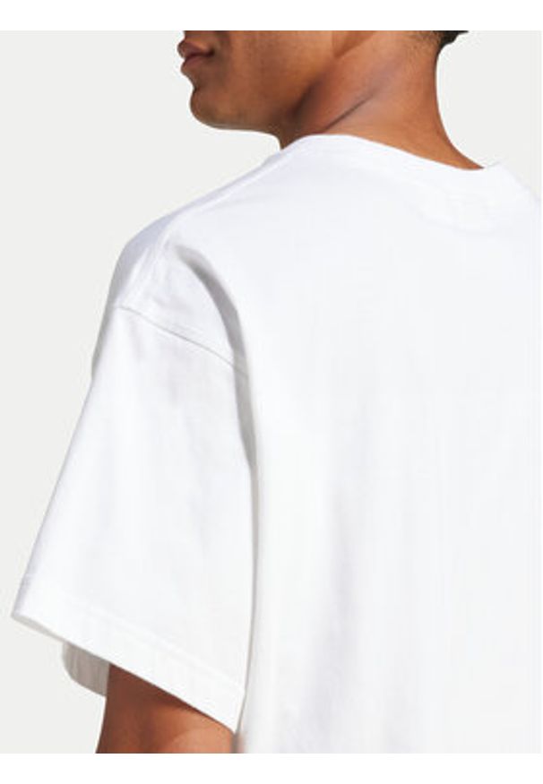 Adidas - adidas T-Shirt Trefoil Essentials JD0373 Biały Oversize. Kolor: biały. Materiał: bawełna