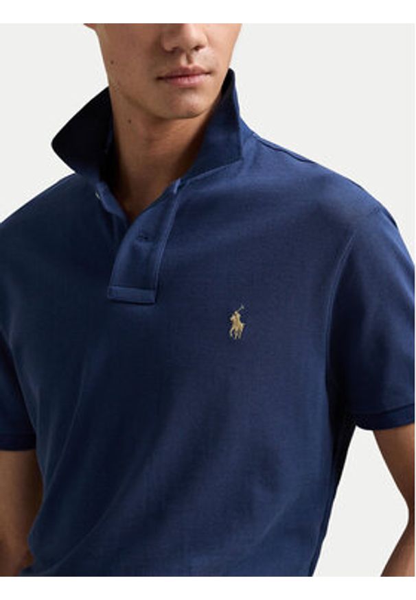 Polo Ralph Lauren Polo 710536856459 Granatowy Slim Fit. Typ kołnierza: polo. Kolor: niebieski. Materiał: bawełna