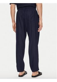 Emporio Armani Underwear Spodnie materiałowe 211871 4R467 06935 Granatowy Regular Fit. Kolor: niebieski. Materiał: len #5
