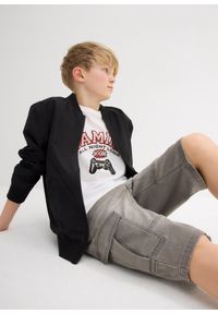 bonprix - Bermudy dżinsowe dresowe, Regular Fit. Kolor: szary #3