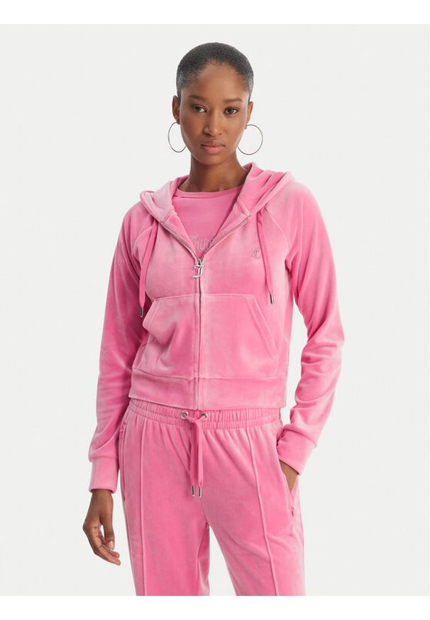 Juicy Couture Bluza Madison JCWAS126326 Różowy Slim Fit. Kolor: różowy. Materiał: syntetyk
