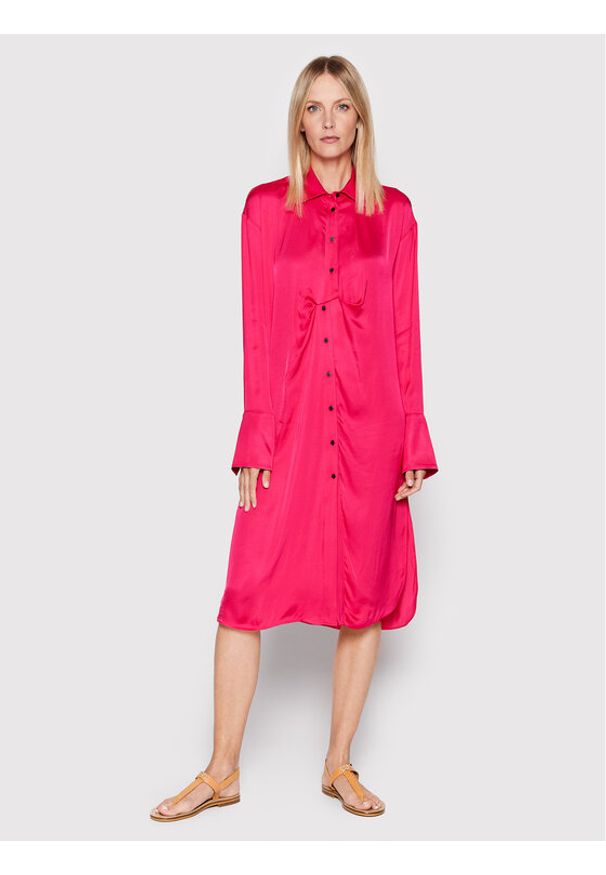 Herskind Sukienka koszulowa Barba 4422370 Różowy Oversize. Kolor: różowy. Materiał: wiskoza. Typ sukienki: koszulowe, oversize