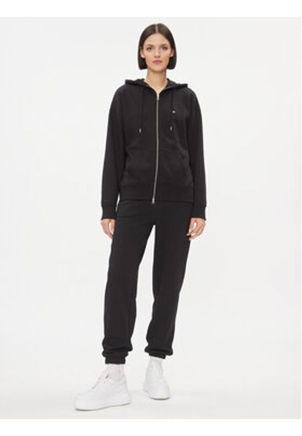 GANT - Gant Bluza Rel Shield Zip Hoodie 4204665 Czarny Relaxed Fit. Kolor: czarny. Materiał: bawełna