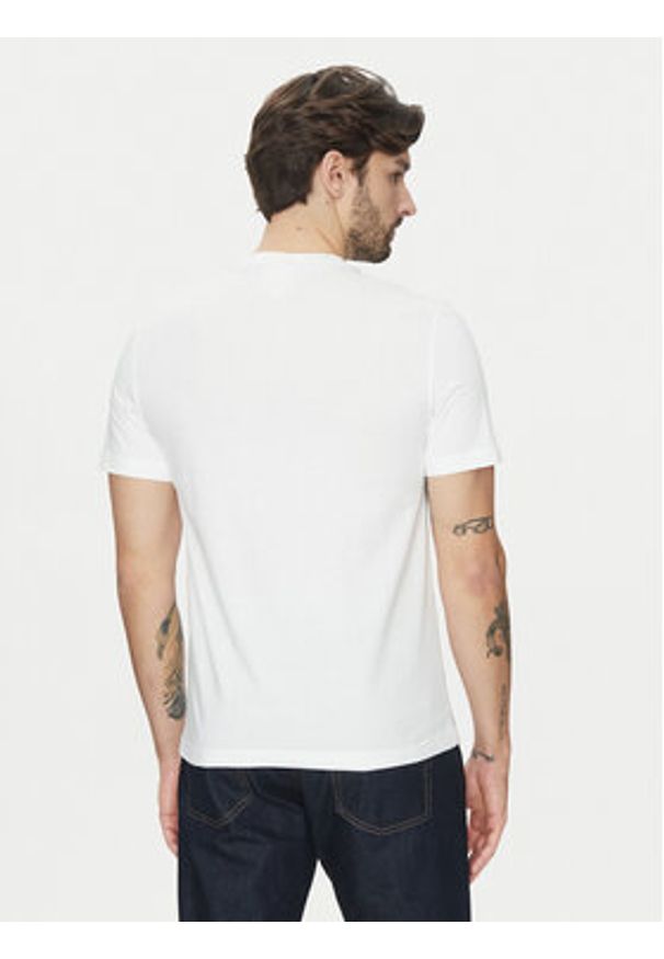 Calvin Klein T-Shirt Editorial Logo K10K114172 Biały Regular Fit. Kolor: biały. Materiał: bawełna