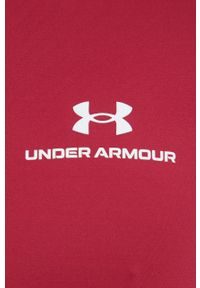 Under Armour t-shirt treningowy Rush Energy kolor bordowy gładki 1366138-001. Kolor: czerwony. Materiał: skóra, dzianina, materiał. Wzór: gładki, nadruk #4