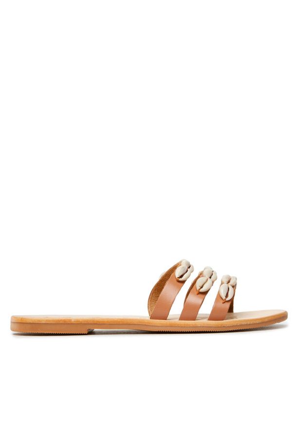 Manebi Klapki Leather Sandals S 0.1 Y0 Brązowy. Kolor: brązowy. Materiał: skóra