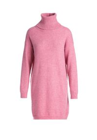 Born2be - Różowa Sukienka Classificator. Okazja: na co dzień. Typ kołnierza: golf. Kolor: różowy. Materiał: dzianina. Długość rękawa: długi rękaw. Sezon: zima, jesień. Typ sukienki: proste. Styl: casual #2