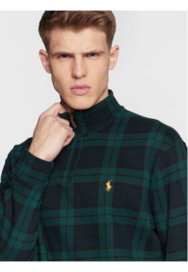 Polo Ralph Lauren Sweter 710814280001 Zielony Regular Fit. Typ kołnierza: polo. Kolor: zielony. Materiał: bawełna