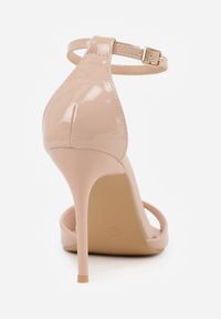 Born2be - Beżowe Eleganckie Sandały Lakierowane na Szpilce ze Sprzączką i Noskiem w Szpic Liviana. Okazja: na co dzień. Zapięcie: sprzączka. Kolor: beżowy. Materiał: lakier. Obcas: na szpilce. Styl: elegancki #6