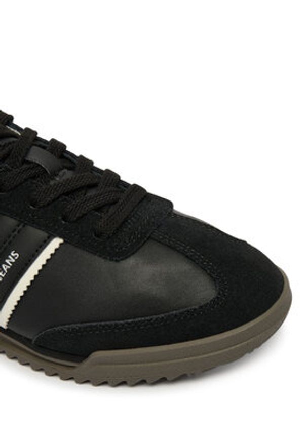 Tommy Jeans Sneakersy Tjw Low Profile Runner Lthr Mix EN0EN03001 Czarny. Kolor: czarny. Materiał: skóra, zamsz