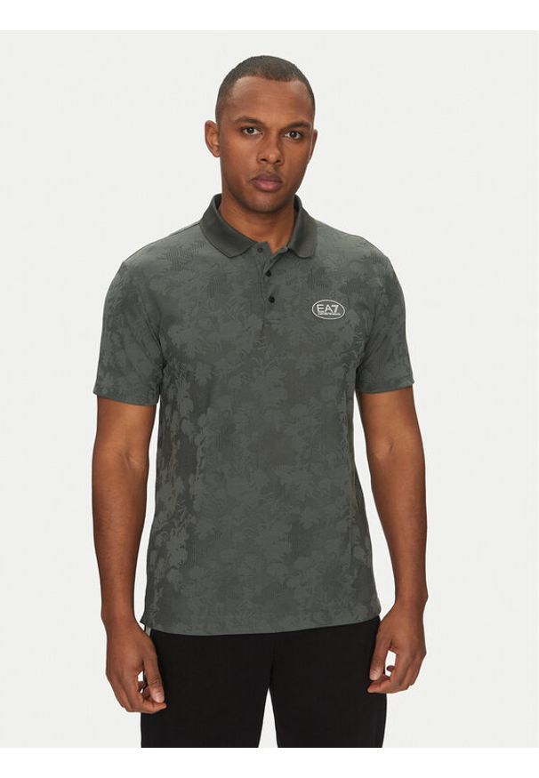 EA7 Emporio Armani Polo 7M000049 AF13917 U8109 Szary Regular Fit. Typ kołnierza: polo. Kolor: szary. Materiał: syntetyk