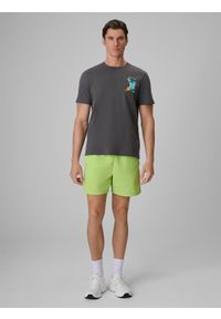 4f - 4F T-shirt regular z nadrukiem męski - szary L. Okazja: na co dzień. Kolor: szary. Materiał: bawełna, dzianina. Wzór: nadruk. Styl: wakacyjny, casual, klasyczny #2