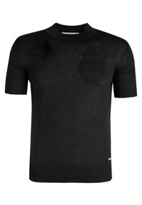 Takeshy Kurosawa T-shirt | 83331 | G. Collo M/C | Mężczyzna | Czarny. Okazja: na co dzień. Kolor: czarny. Materiał: akryl, bawełna. Wzór: aplikacja. Styl: casual