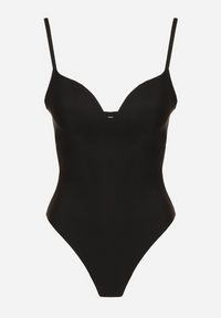 Born2be - Czarne Modelujące Body Gwintila. Kolor: czarny. Długość rękawa: na ramiączkach. Styl: elegancki #5
