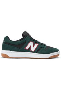 Buty męskie New Balance Numeric NM480FOY – zielone. Kolor: zielony. Materiał: guma, skóra, syntetyk, dresówka, materiał, zamsz. Szerokość cholewki: normalna. Wzór: nadruk. Sport: bieganie