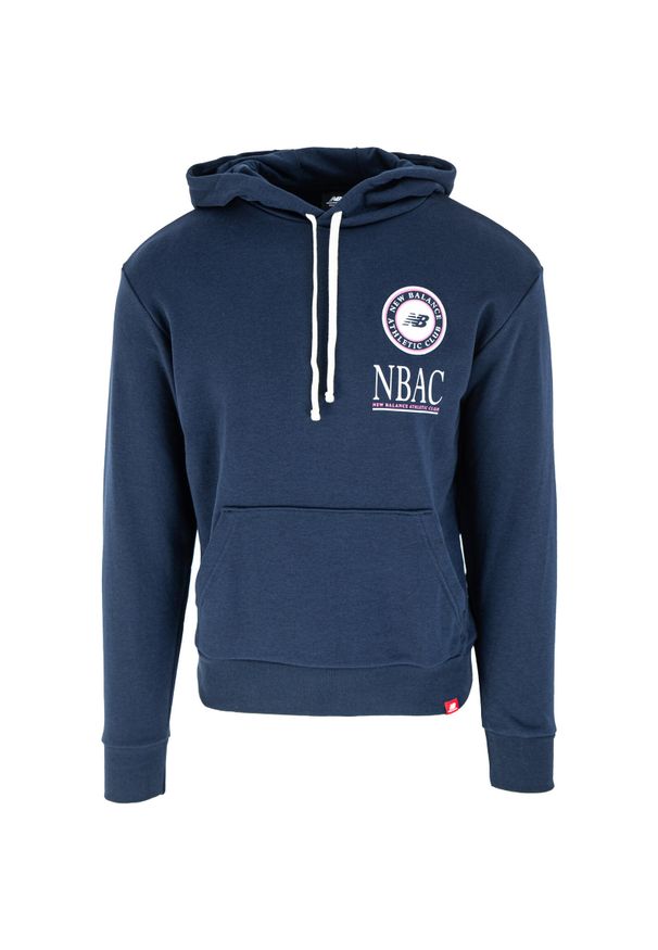 Bluza z kapturem męskie New Balance Essentials Athletic Club. Typ kołnierza: kaptur. Kolor: niebieski. Materiał: bawełna, materiał