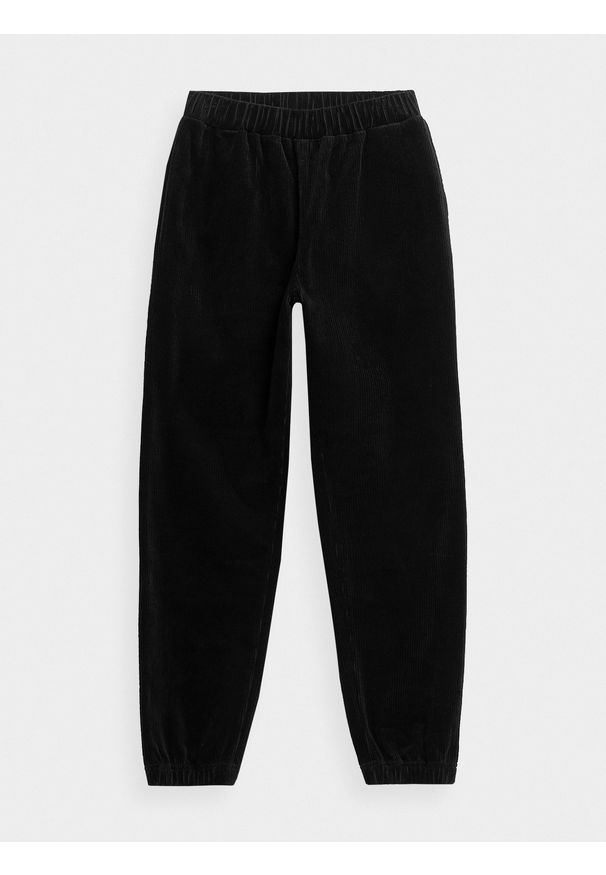 outhorn - Spodnie casual sztruksowe damskie Outhorn - czarne. Okazja: na co dzień. Kolor: czarny. Materiał: sztruks. Styl: casual