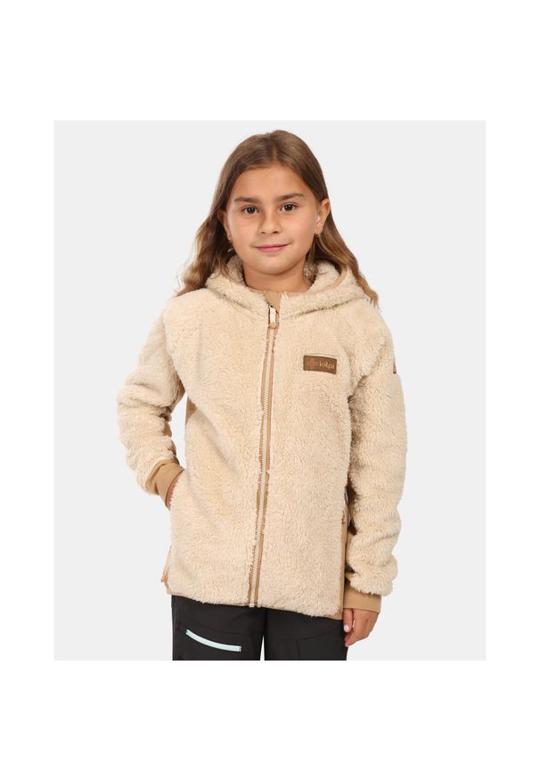 Dziewczęca bluza polarowa z kapturem Kilpi NORKA-JG. Typ kołnierza: kaptur. Kolor: beżowy. Materiał: polar. Sport: turystyka piesza